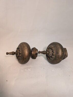 Brass/ Bronze Toned Hardware Decorative Knobs Drapery or Curtain Rod Finals